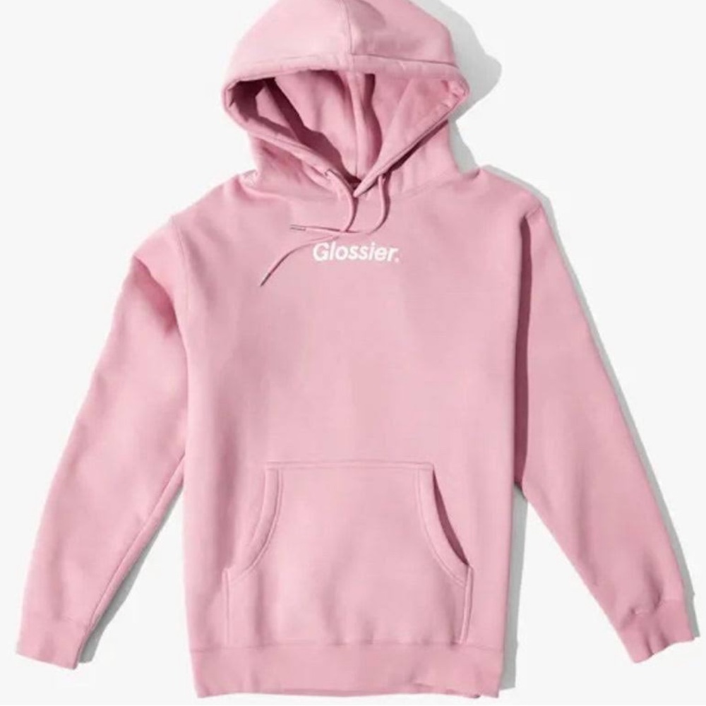 pink oversized glossier hoodie